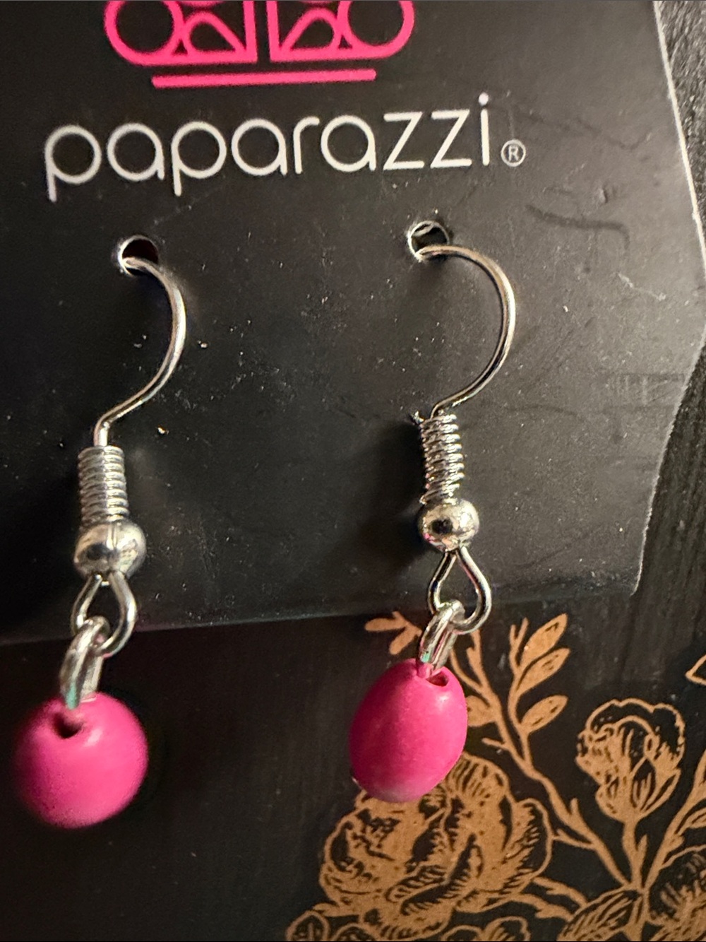 paparazzi Hot Pink Bead Dangle Earrings 🆕